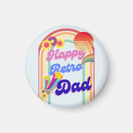 Happy Retro Vater Magnet