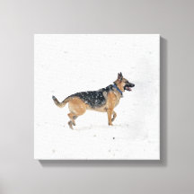 Happy rettet deutschen Schäferhund in Schnee-Leinw