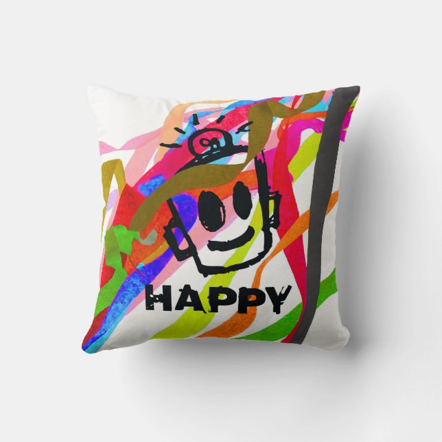 HAPPY Ribbons Wall Clock Kissen (Rückseite)