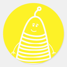 Happy Robot Emotion Aufkleber! Runder Aufkleber