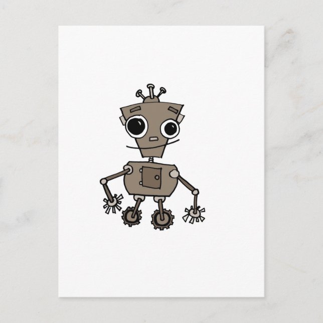 Happy Robot Postkarte (Vorderseite)