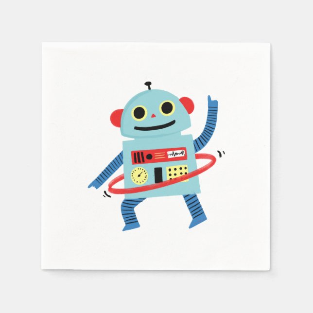 Happy Robot Serviette (Vorderseite)