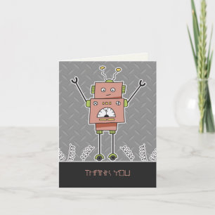 Happy Robot & Springs Dankeschön Note Card Dankeskarte