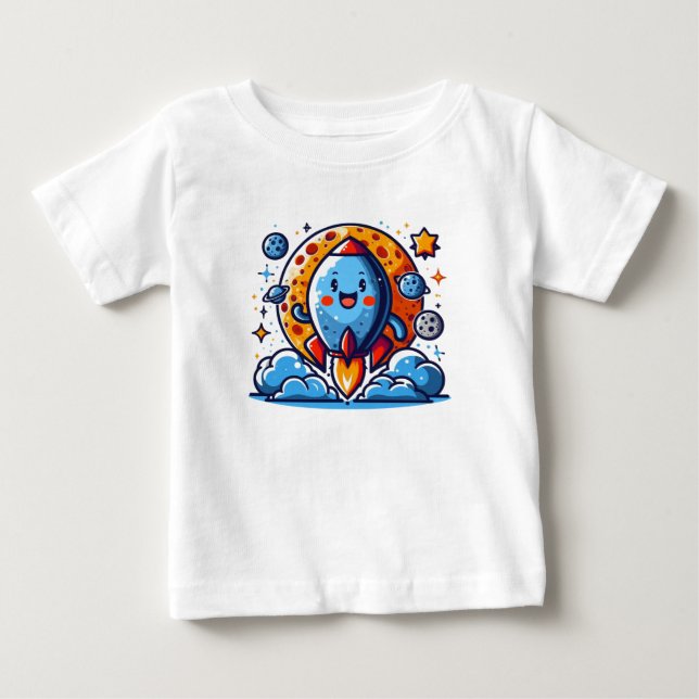 Happy Rocket Adventure Baby T-shirt (Vorderseite)
