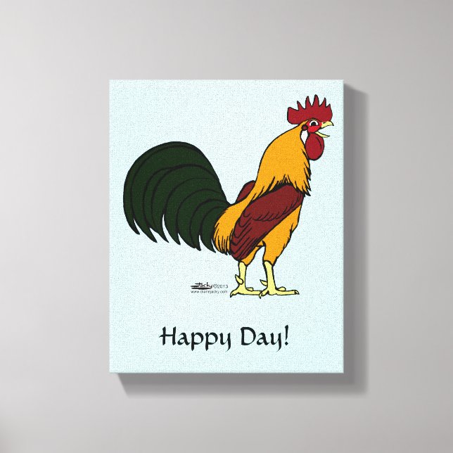 Happy Rooster Leinwanddruck (Vorderseite)