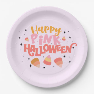 Happy rosa Halloween Paper Plate Pappteller