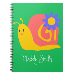 Happy rosa und grüne Schnecke Notizblock