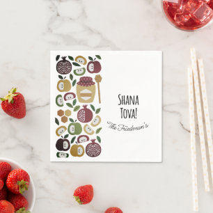 Happy Rosh Hashanah Fun Icons Shanah Tova Name Serviette