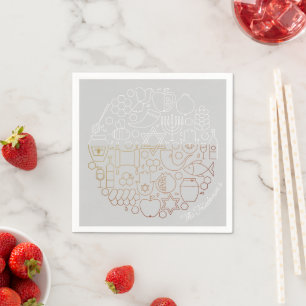 Happy Rosh Hashanah Holiday Icons Shanah Tova Name Serviette