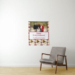Happy Rosh Hashanah Jewish New Year custom Foto Wandteppich