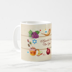 Happy Rosh Hashanah Juden Neujahr Honey & Apple Kaffeetasse