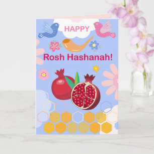 Happy Rosh Hashanah Jüdische Neujahrsmuster Karte
