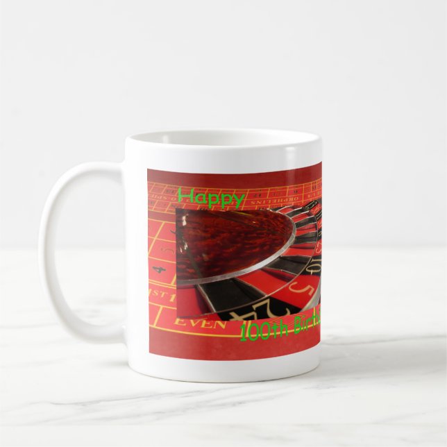 Happy Roulette Wheel zum 100. Geburtstag Kaffeetasse (Links)