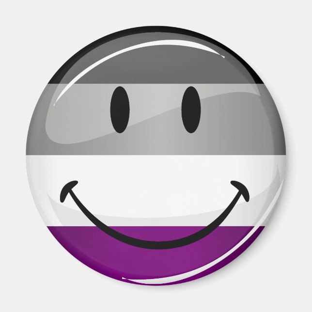 Happy Round Asexual Flag Magnet (Vorne)