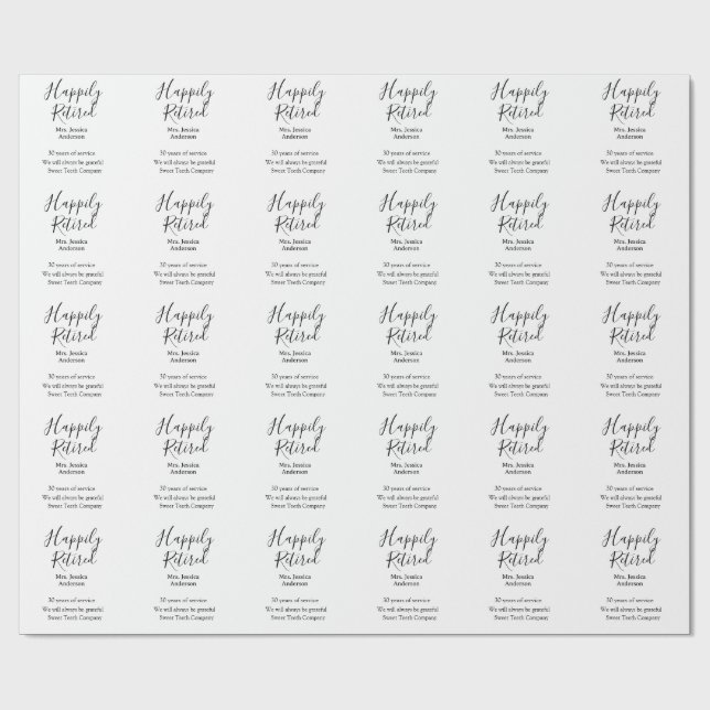 Happy Ruhestand hinzufügen Namen Jahre des Dienste Geschenkpapier (Flach)