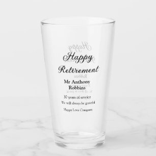 Happy Ruhestand hinzufügen Namen Jahre des Dienste Glas