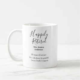 Happy Ruhestand hinzufügen Namen Jahre des Dienste Kaffeetasse