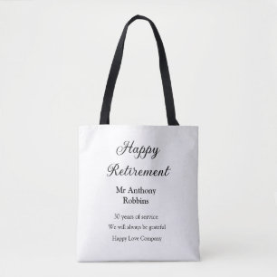 Happy Ruhestand hinzufügen Namen Jahre des Dienste Tasche