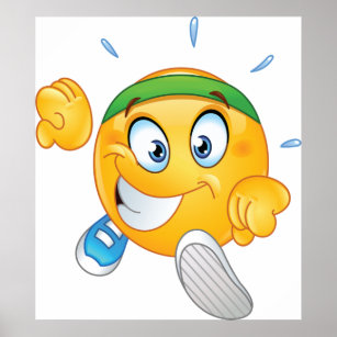 Happy Running Emoji Poster