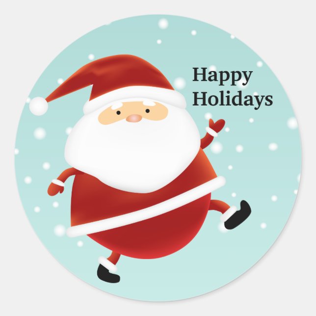Happy Running Santa Stickers (Vorderseite)