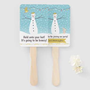 Happy Rustic Snowman Cool Breeze Fächer