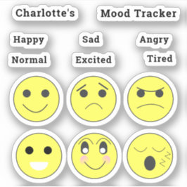 Happy Sad Angry müde normale Stimmungslage Faces Aufkleber