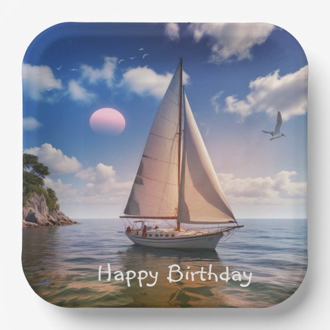 Happy Sailing Pappteller (Vorderseite)