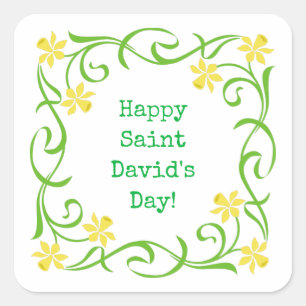Happy Saint David's Day Quadratischer Aufkleber
