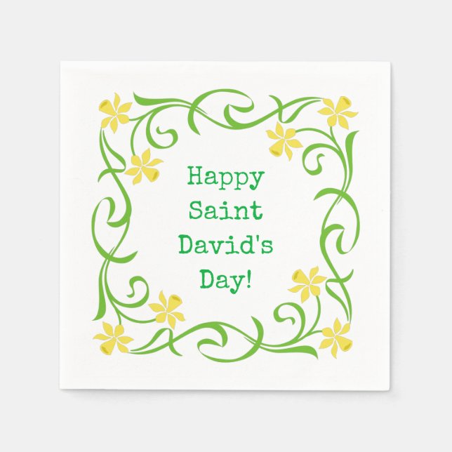 Happy Saint David's Day Serviette (Vorderseite)