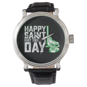 Happy Saint Hat Trick's Day Ice Hockey St Patricks Armbanduhr