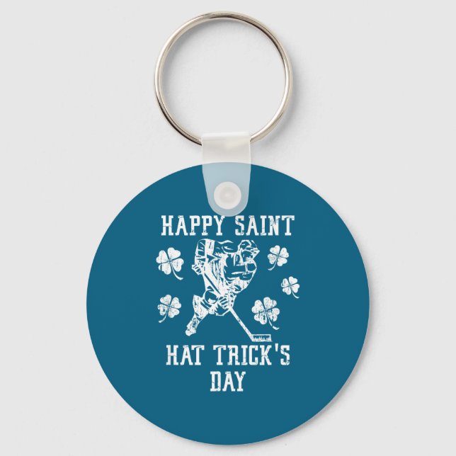 Happy Saint Hat Trick's Day St Patricks Day Funny  Schlüsselanhänger (Vorderseite)