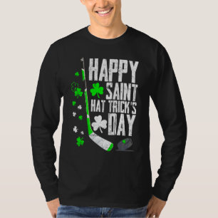 Happy Saint Hat Trick's Day T-Shirt Ice Hockey St 