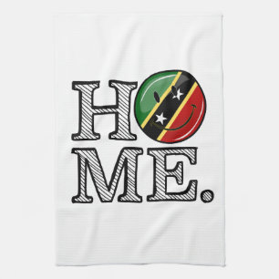 Happy Saint Kitts Flag House Warmer Handtuch