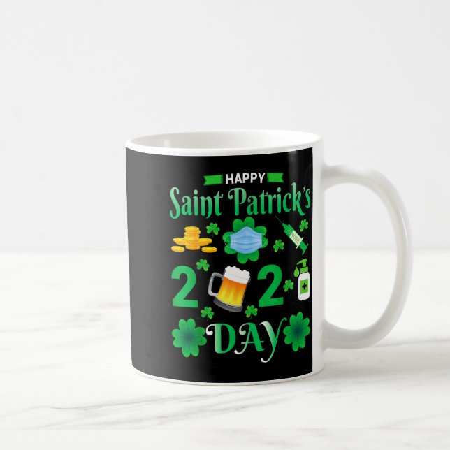 Happy Saint Patrick's Day 2024 Irish Shamrock Face Kaffeetasse (Rechts)