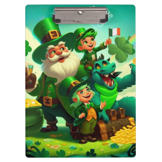 Happy Saint Patrick's Day bunt Klemmbrett (Vorderseite)