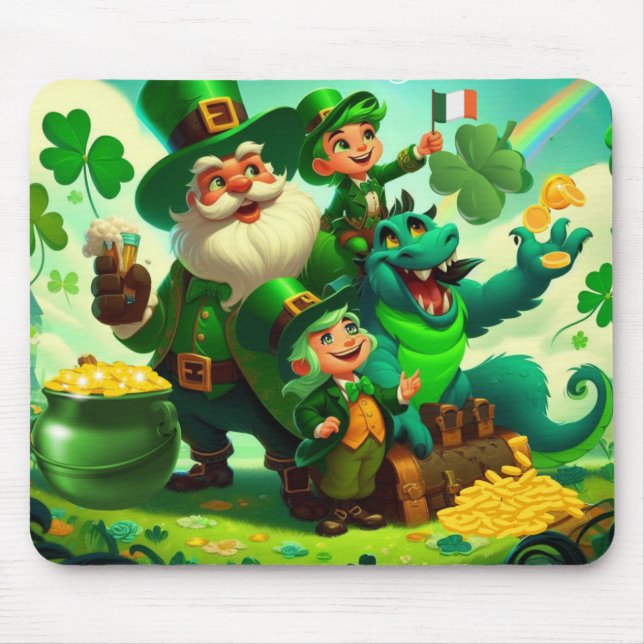 Happy Saint Patrick's Day bunt Mousepad (Vorne)