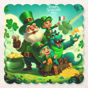 Happy Saint Patrick's Day bunt Untersetzer