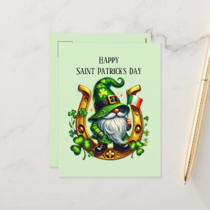 Happy Saint Patrick's Day gnome Feiertagspostkarte