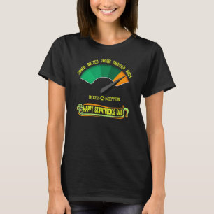 Happy Saint Patrick's Day Irish Buzz O Meter Graph T-Shirt