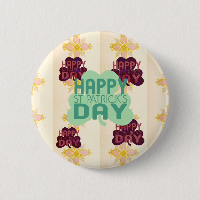 Happy Saint Patrick's Day Lovely Art Print Button (Vorderseite)