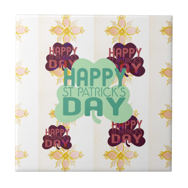 Happy Saint Patrick's Day Lovely Art Print Fliese (Vorderseite)