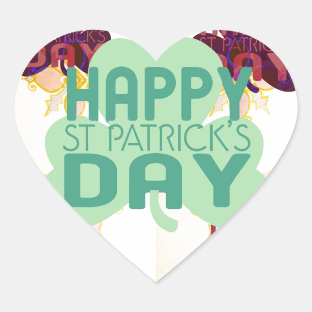 Happy Saint Patrick's Day Lovely Art Print Herz-Aufkleber (Vorderseite)