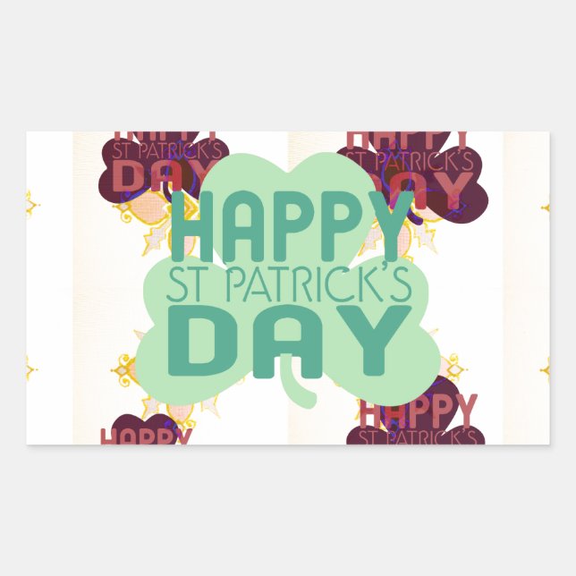 Happy Saint Patrick's Day Lovely Art Print Rechteckiger Aufkleber (Vorderseite)