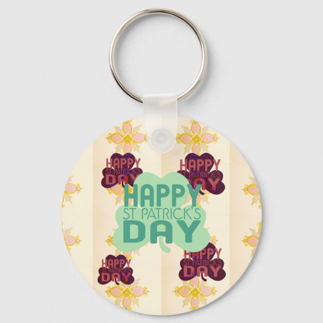 Happy Saint Patrick's Day Lovely Art Print Schlüsselanhänger (Vorderseite)