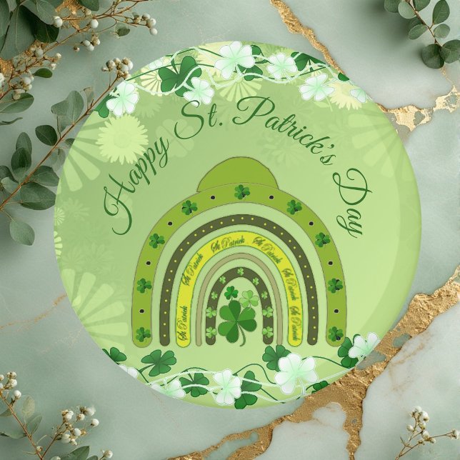 Happy Saint Patrick's Day Lucky Kleeblatts Regenbo Magnet (Happy Saint Patrick's Day Lucky Shamrocks Rainbow Magnet)