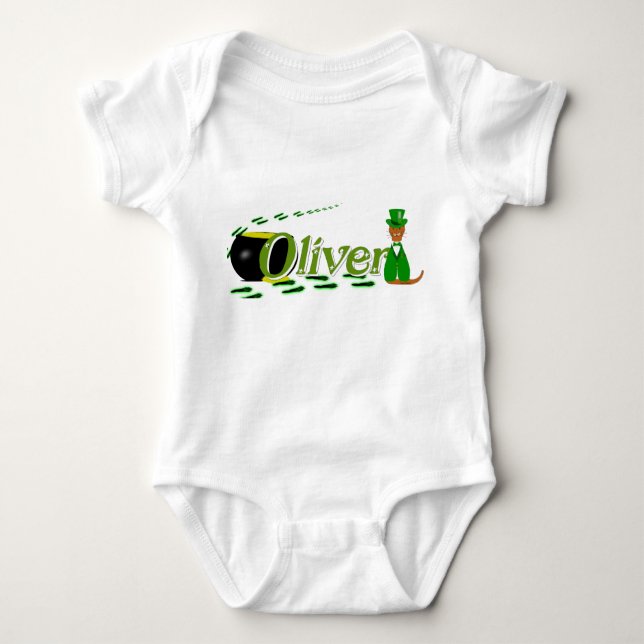 Happy Saint Patrick's Day Oliver Baby Strampler (Vorderseite)