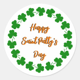 Happy Saint Patty's Day Runder Aufkleber
