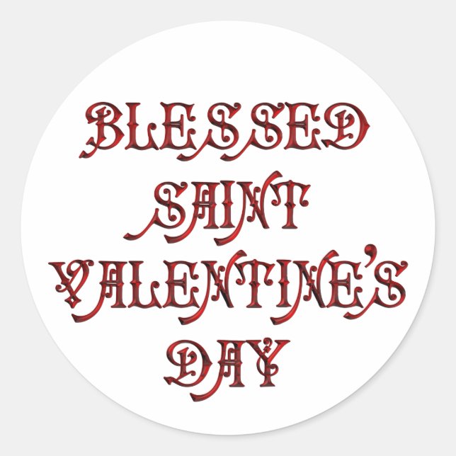 Happy Saint Valentine's Day Runder Aufkleber (Vorderseite)