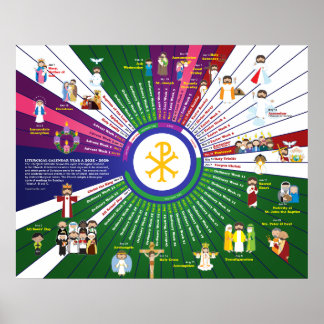 Happy Saints Liturgical Calendar 2026 Jahr A Poster