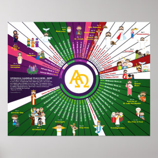Happy Saints Liturgischer Kalender 2027 Jahr B Poster